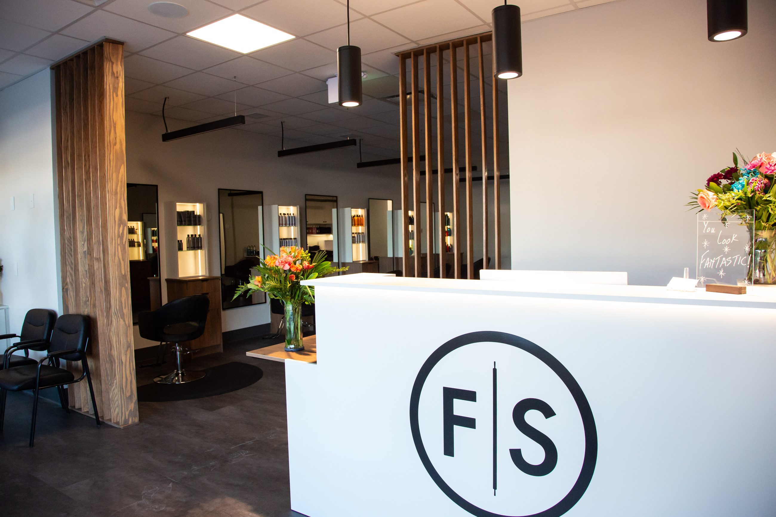 FS Cut & Colour salon reception desk