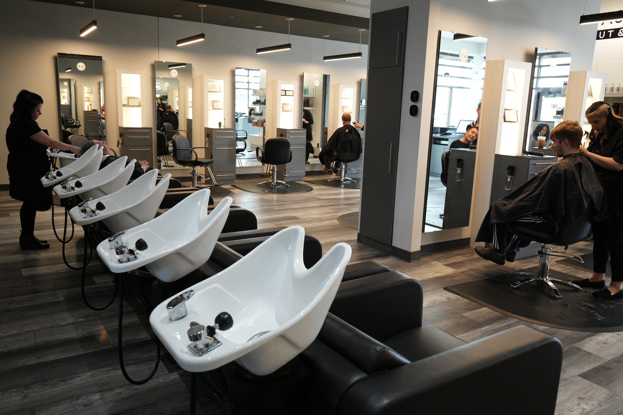 Shampoo wash basins at an FS salon